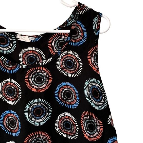 Halogen geometric circles summer sleeveless lightweight top classic casual - Picture 2 of 5